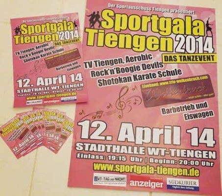 Design & Print von allen Werbemitteln für Sportgala Tiengen