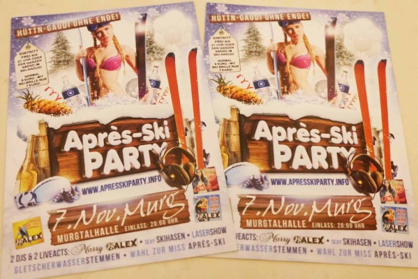 Design & Print aller Werbemittel für Apres-Ski Party